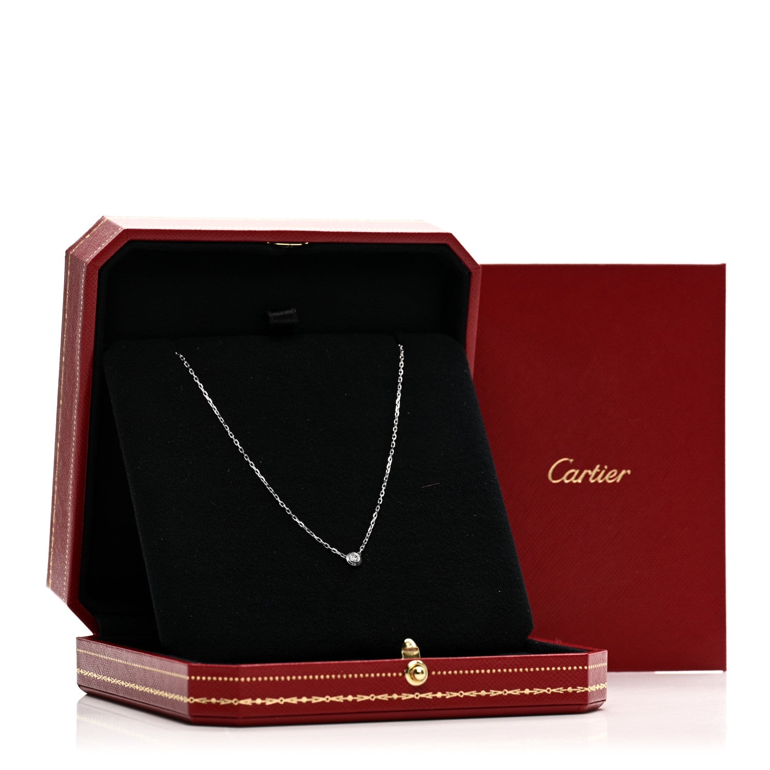 Cartier 18K White Gold Diamond SM D'Amour Pendant Necklace 5 of 5
