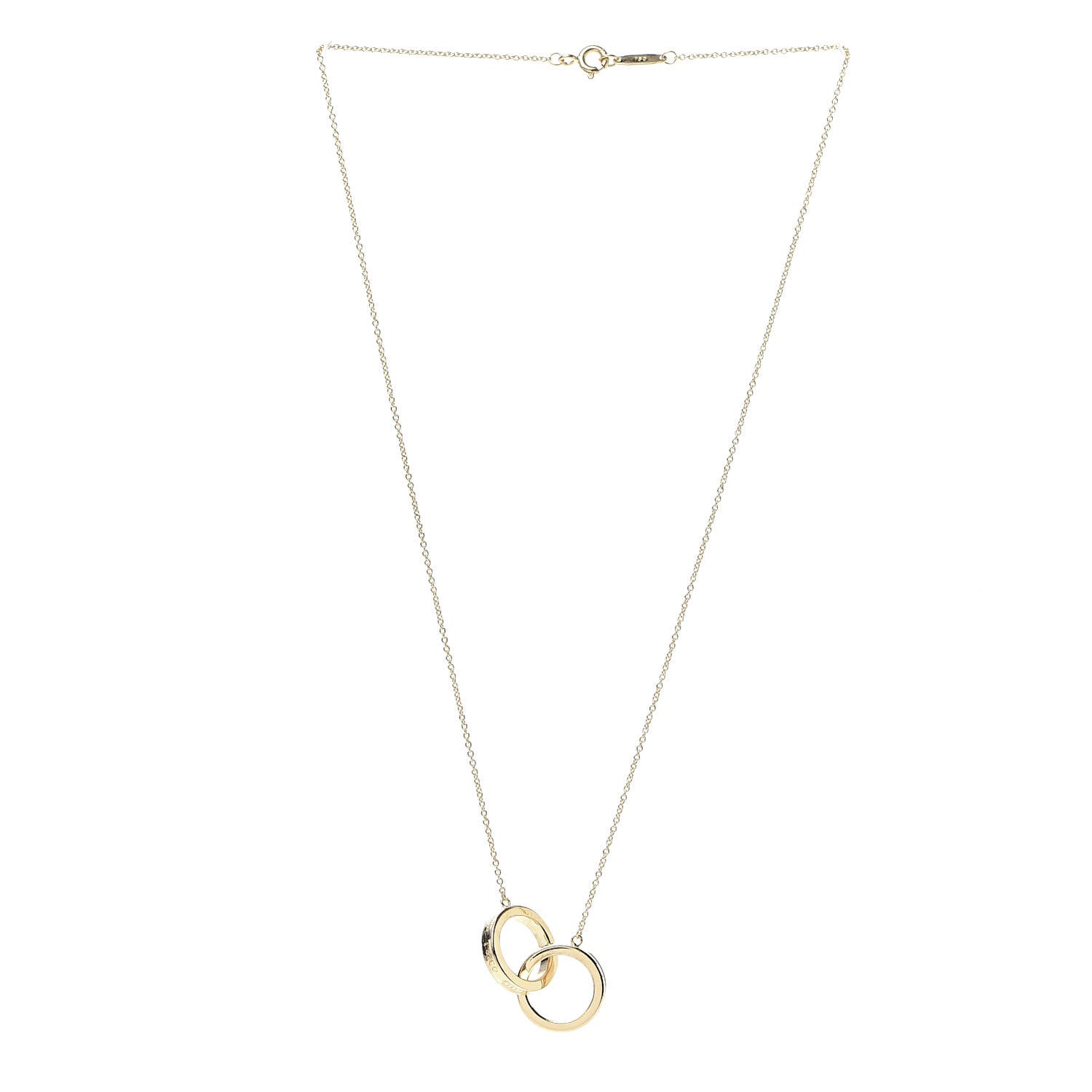 Tiffany 18K Yellow Gold 1837 Interlocking Circles Pendant Necklace 3 of 6