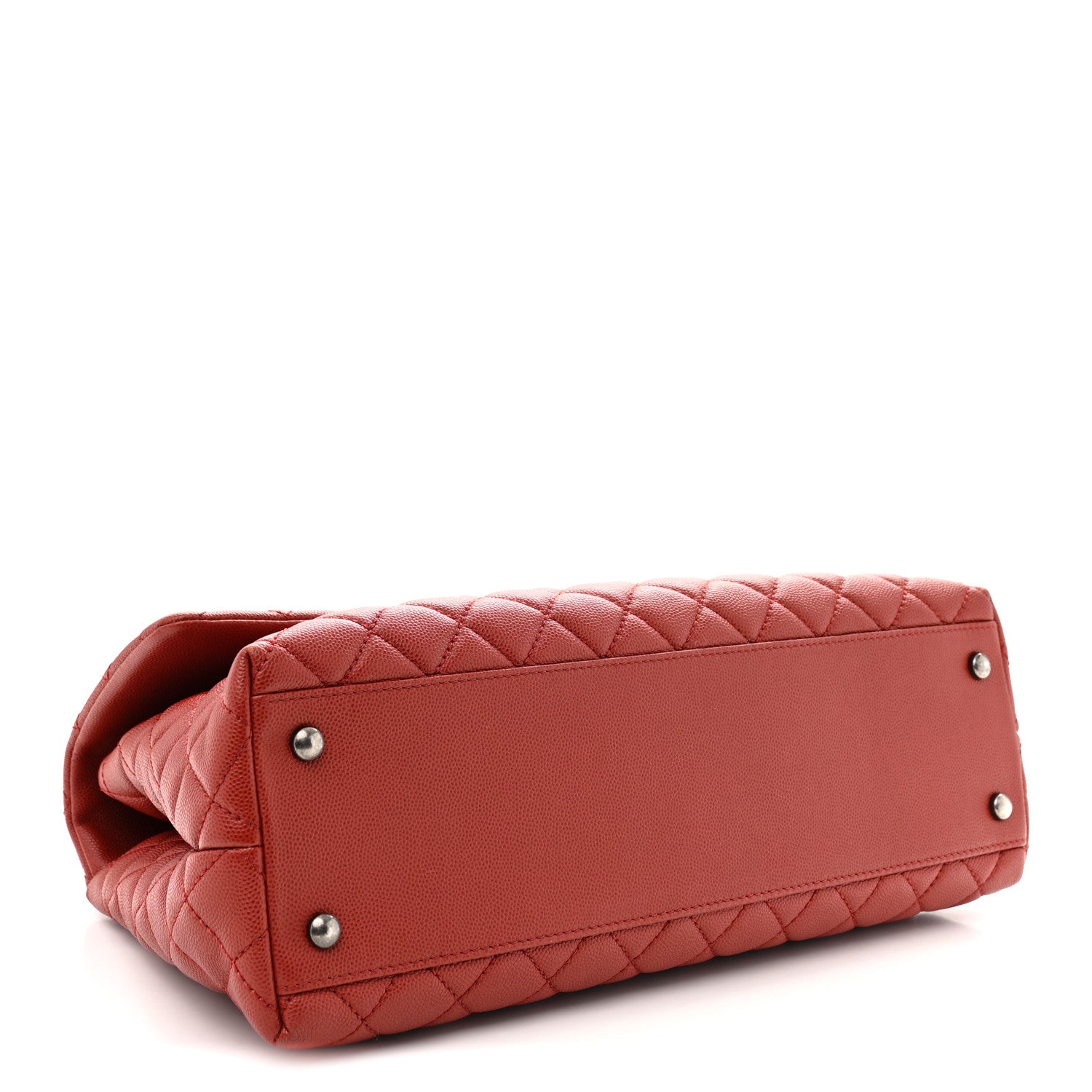 Chanel Caviar Quilted Medium Coco Handle Flap Dark Red 4 of 11