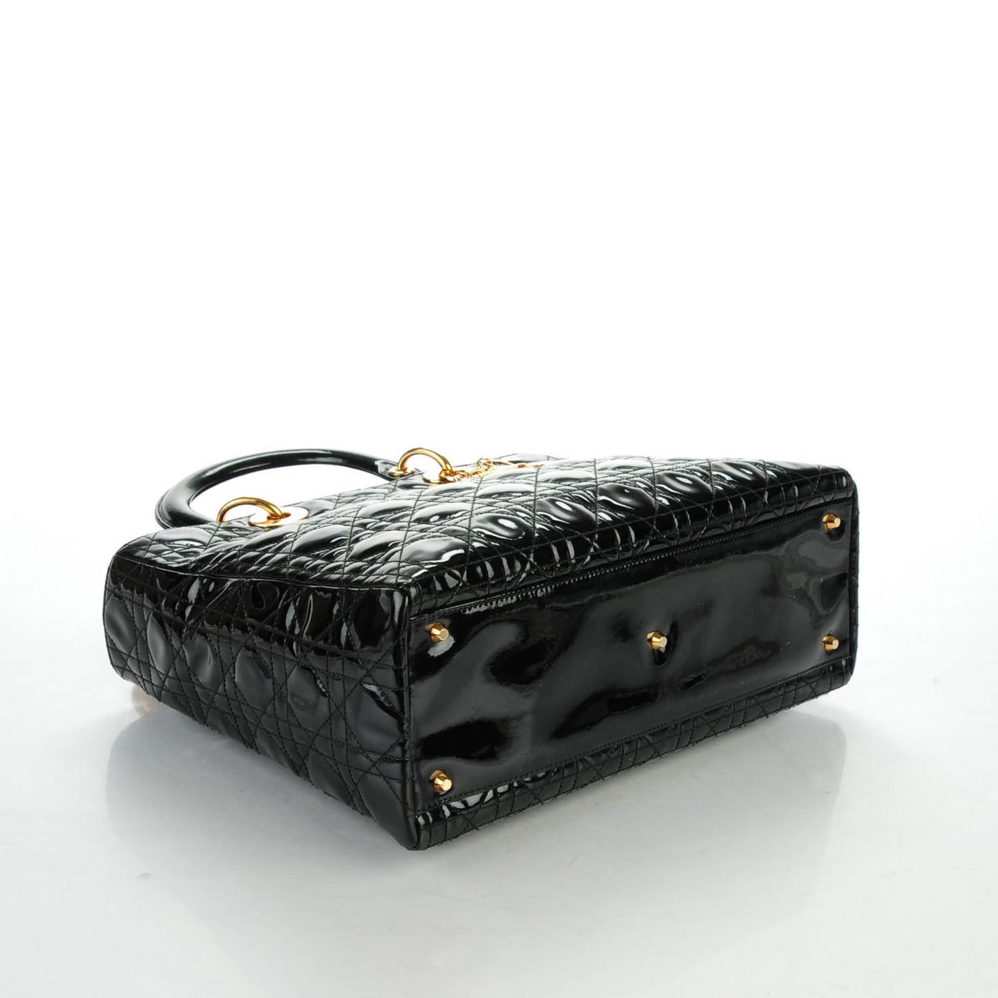 Patent Cannage Large Lady Dior Black