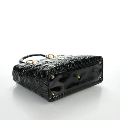 Christian Dior Patent Cannage Large Lady Dior Black 4 of 7