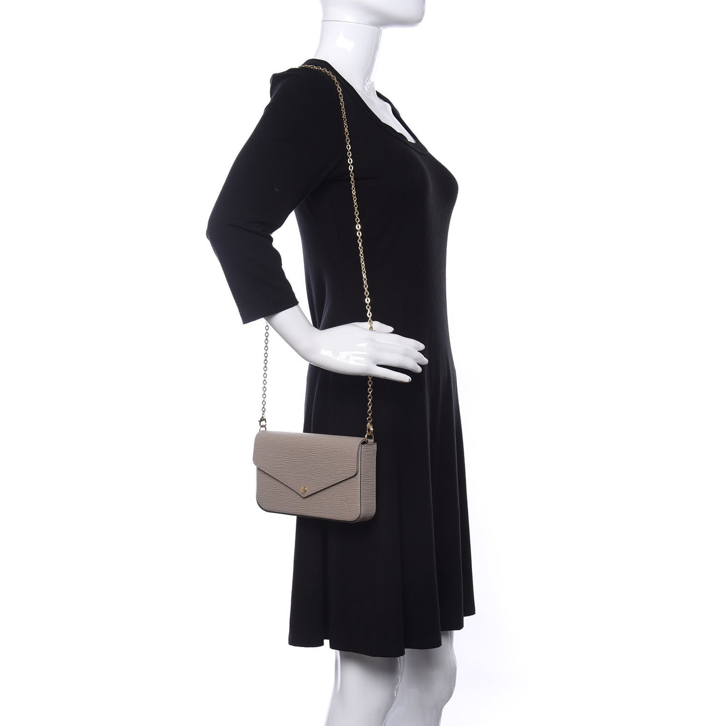 Epi Felicie Pochette Chain Wallet Galet
