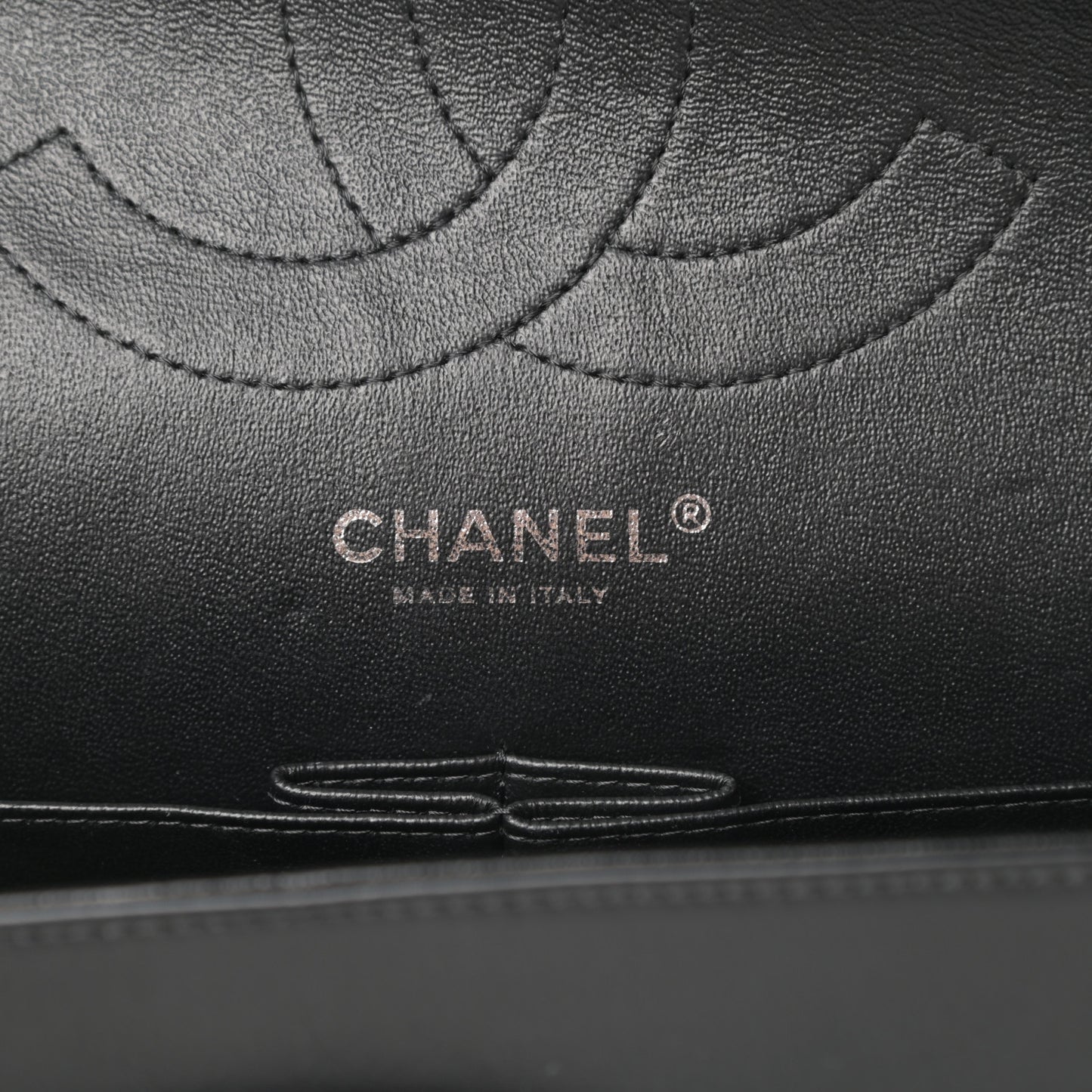 Patent Quilted Jumbo Double Flap Black