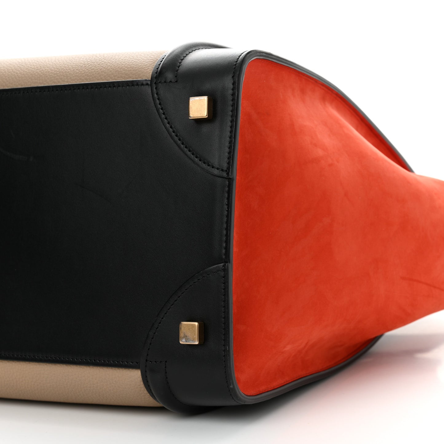 Baby Grained Calfskin Tri-Color Mini Luggage Light Taupe