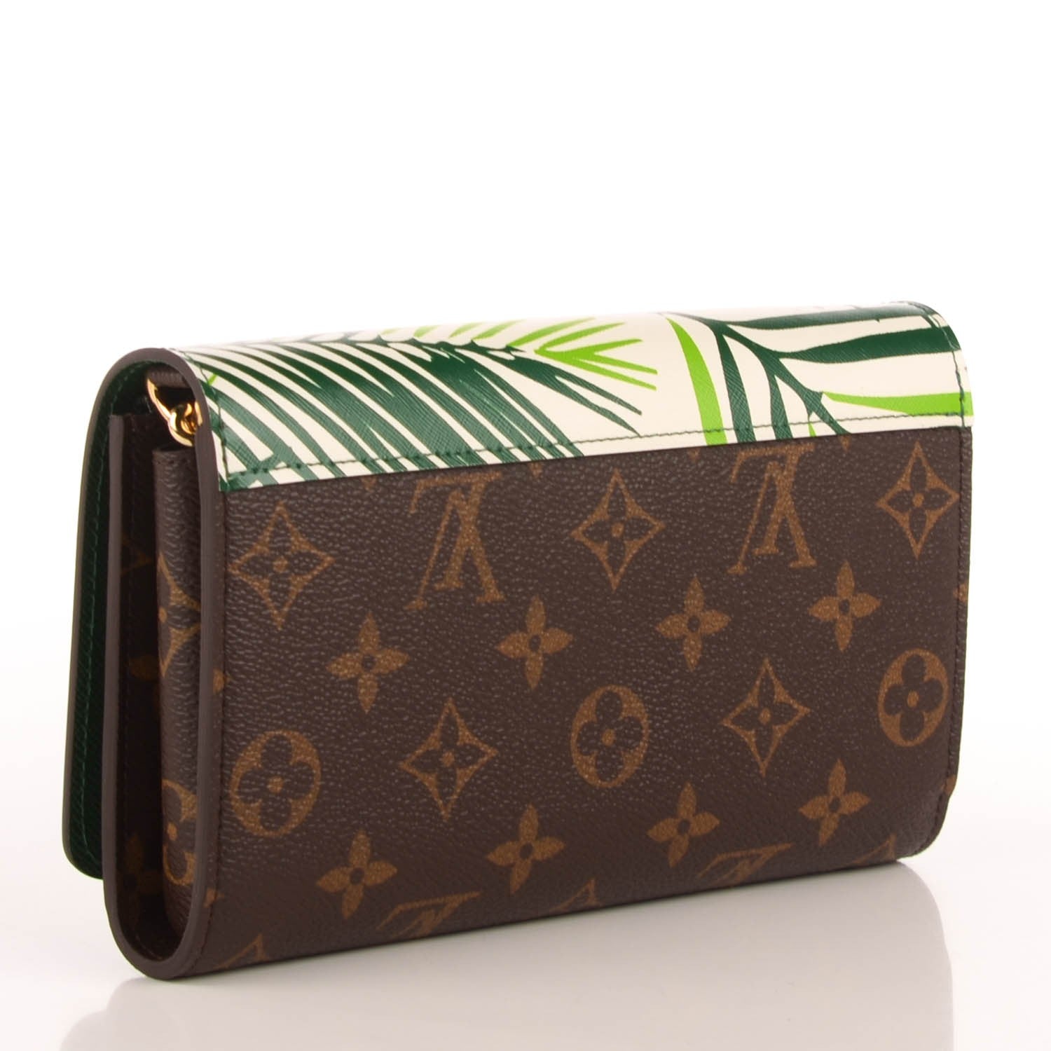 Louis Vuitton Monogram Palm Twist Chain Wallet Vert White 3 of 7