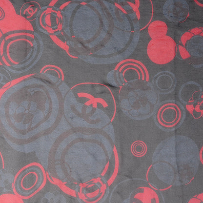 Chanel Silk Chiffon Camellia Scarf Black 1 of 5