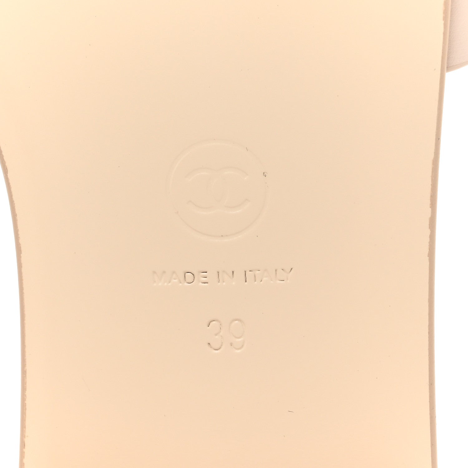 Chanel Calfskin Patent Calfskin Logo Mules 39 Beige 6 of 11