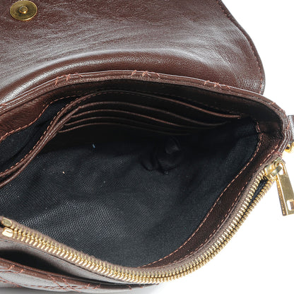 Marc Jacobs Leather Quilted The Small Single Flap Brown 10 of 10