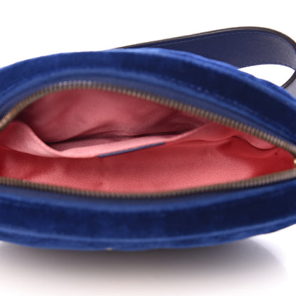 Gucci Velvet Matelasse GG Marmont Belt Bag 85 34 Cobalt Blue 5 of 10