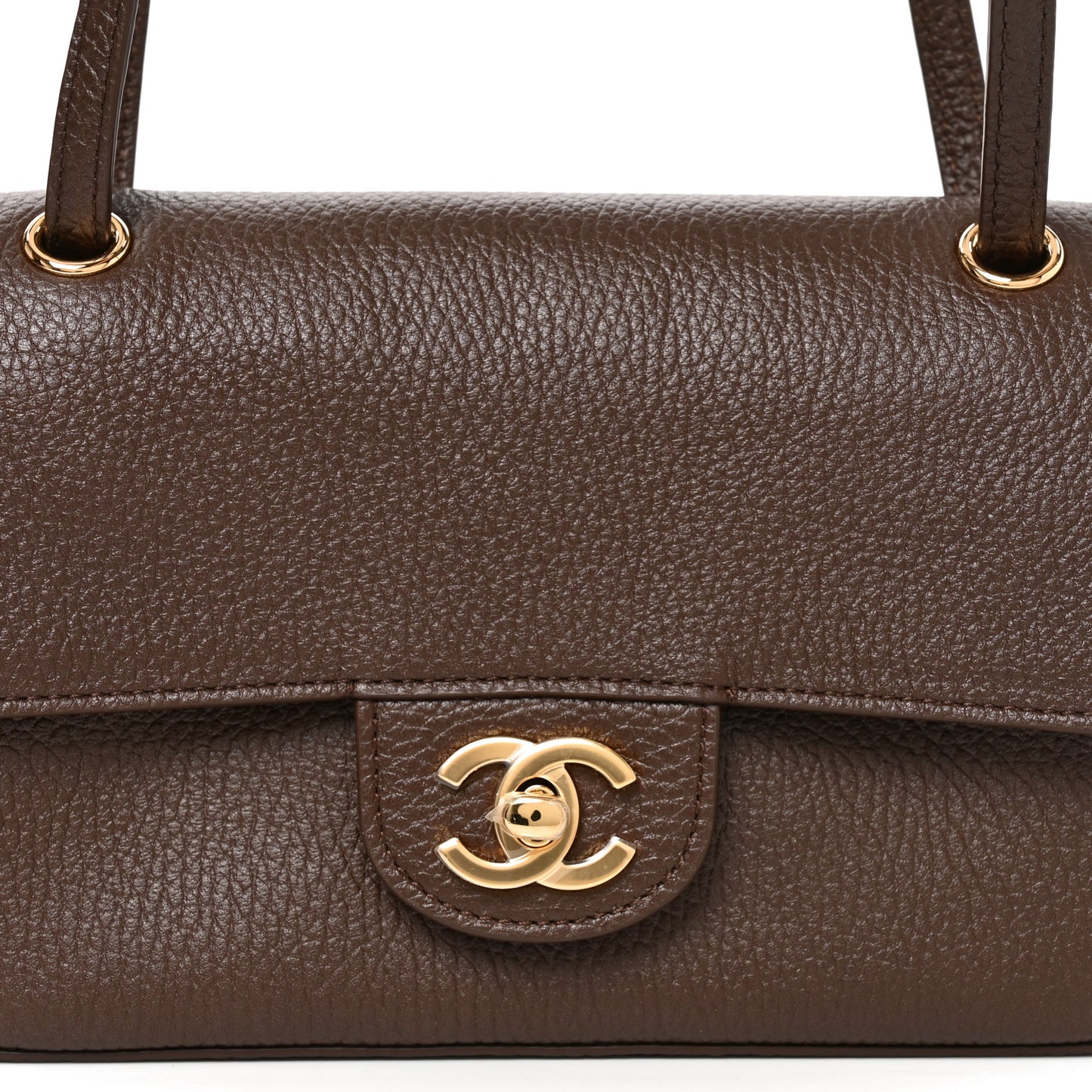 Grained Calfskin Small Souplissimo Maxi Flap Brown