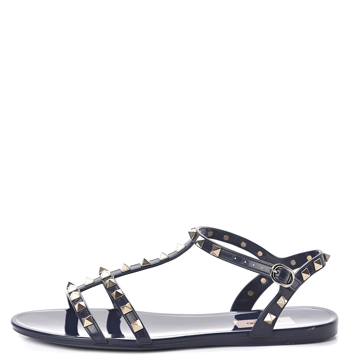 Valentino Garavani PVC Jelly Rockstud Caged Sandals 39 Blue 1 of 7