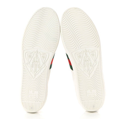 Gucci Calfskin Crocodile Web Womens Ace Sneakers 39 White Green 5 of 9