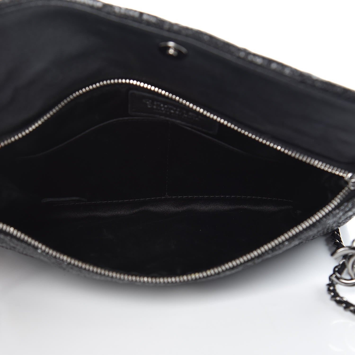 Chanel Iridescent Vinyl Quilted Clutch With Chain Black 5 of 13