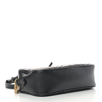 Gucci Calfskin Matelasse Small GG Marmont Chain Shoulder Bag Black 3 of 8