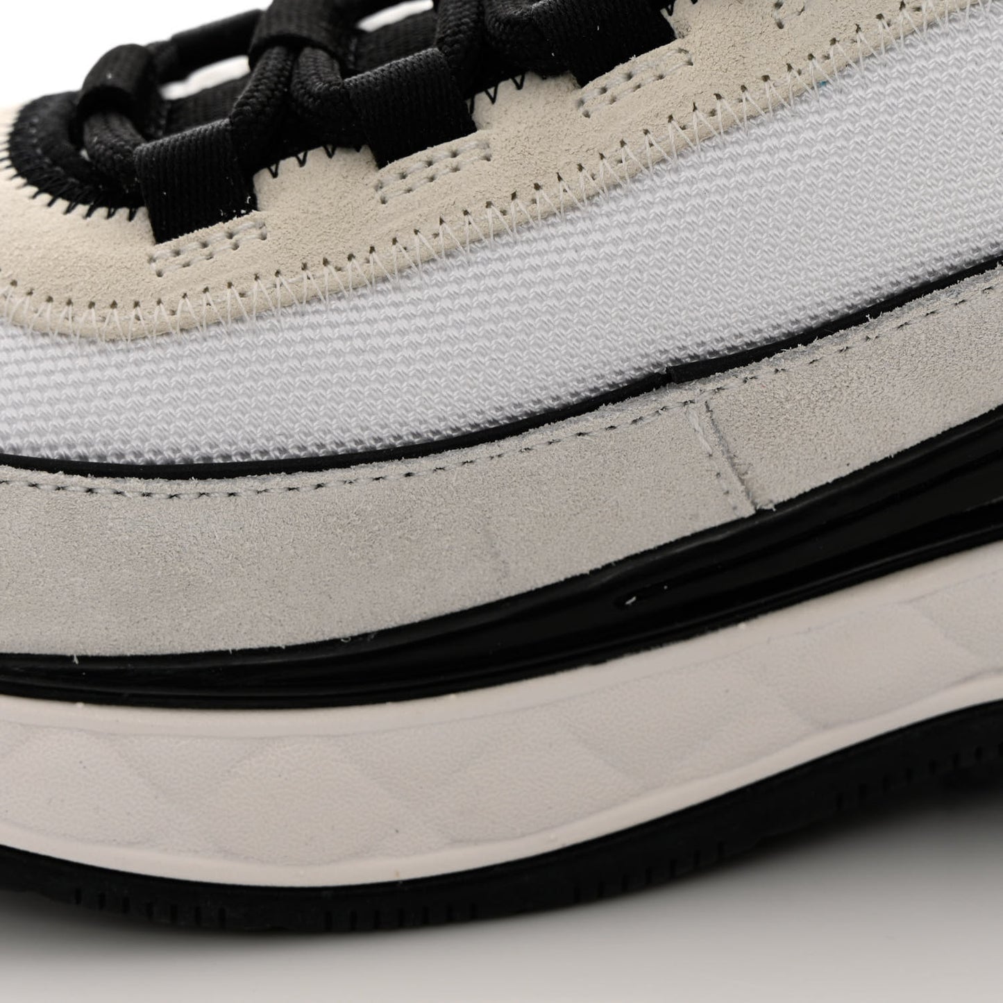 Velvet Calfskin Mixed Fibers CC Sneakers 37.5 Ivory Black