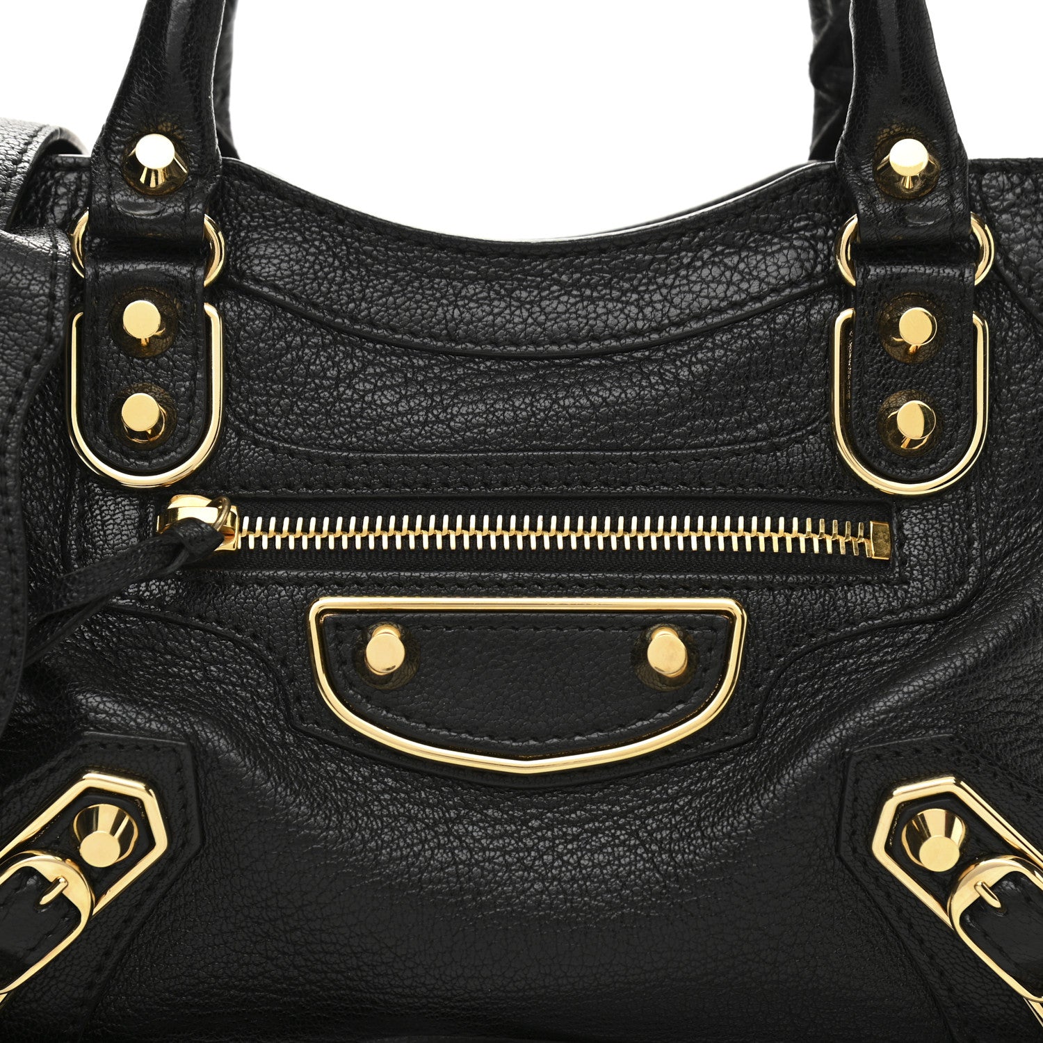 Balenciaga Chevre Gold Metallic Edge Hardware Mini City Black 8 of 10