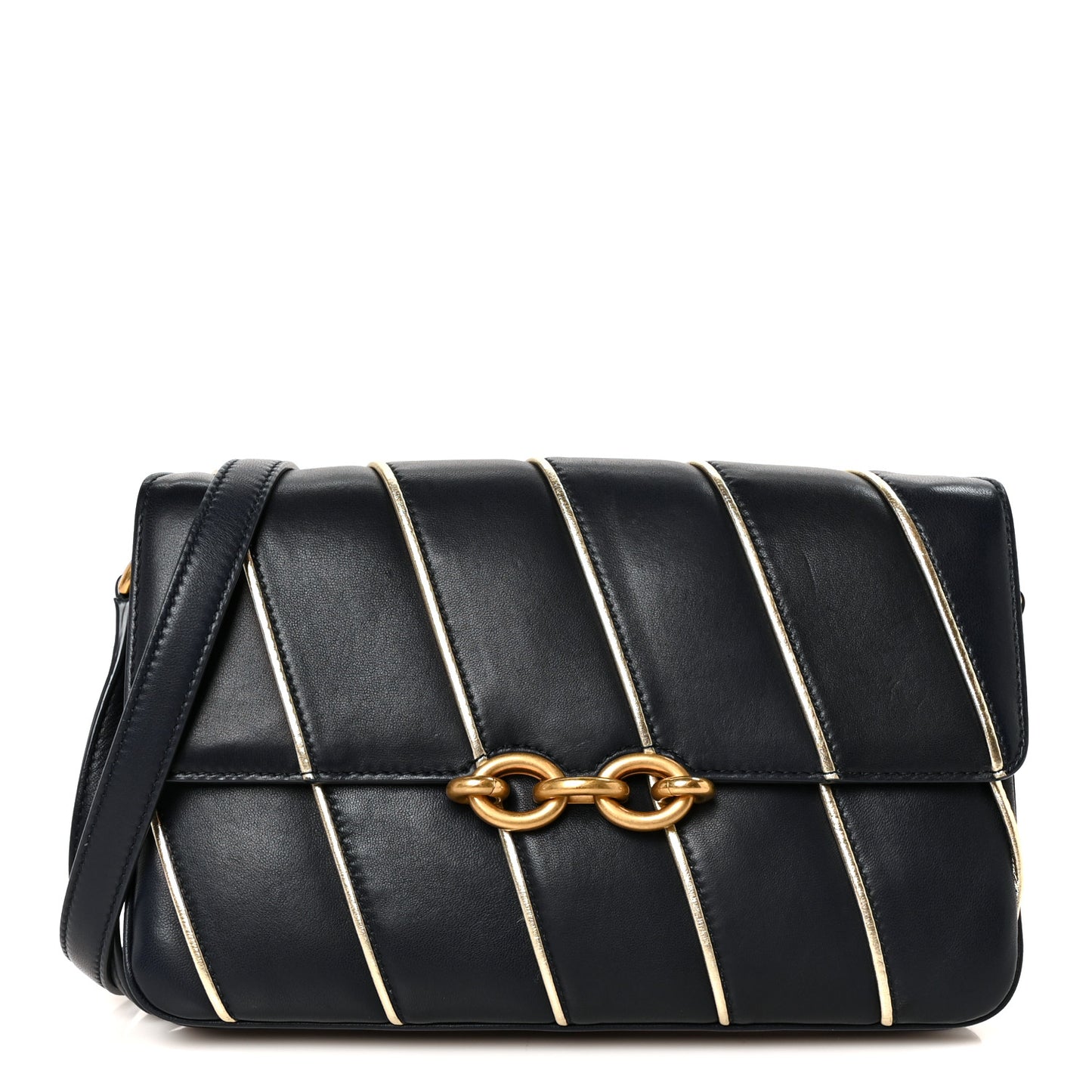 Lambskin Quilted Le Maillon Satchel Marine