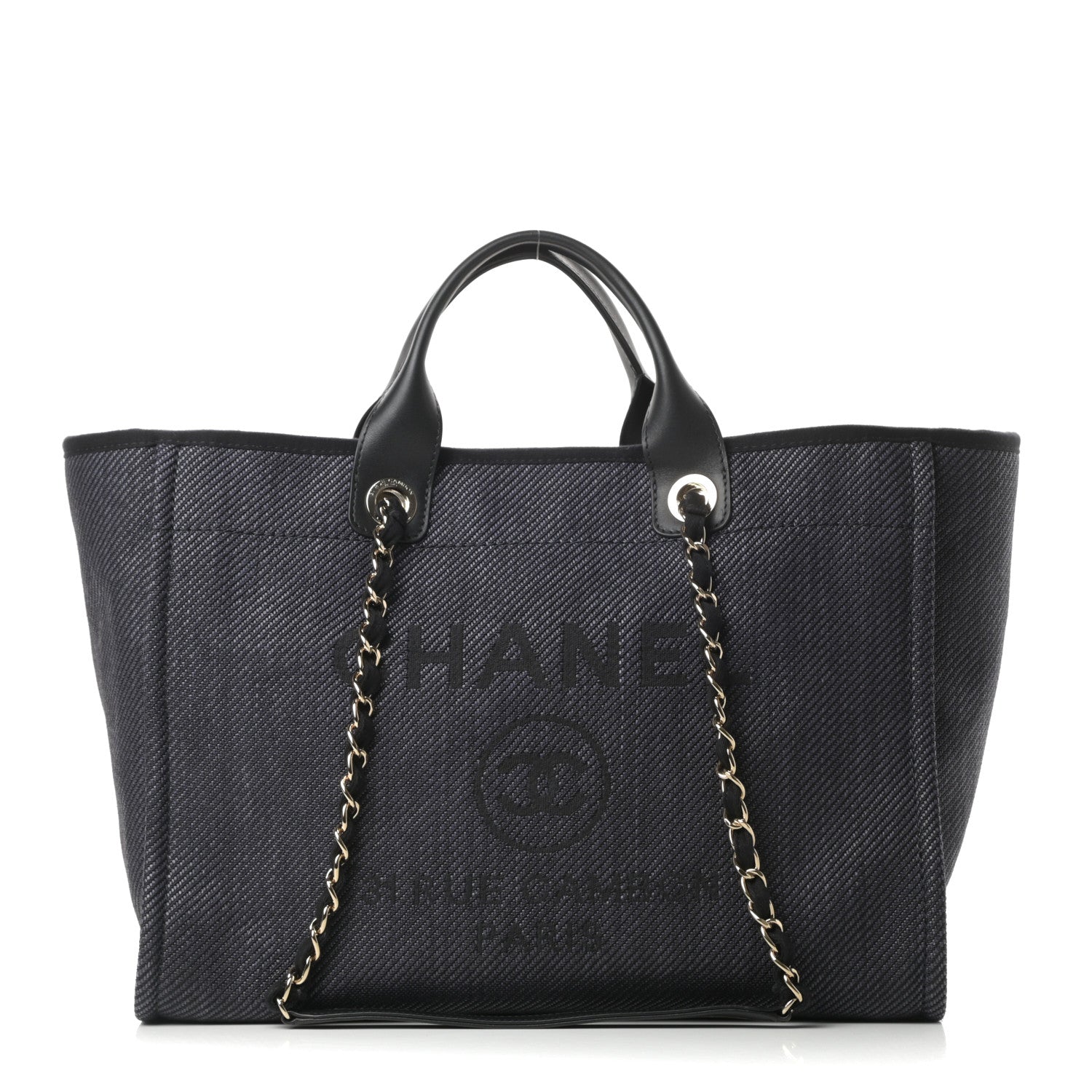 Chanel Mixed Fibers Calfskin Medium Deauville Tote Black 1 of 11
