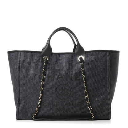 Chanel Mixed Fibers Calfskin Medium Deauville Tote Black 1 of 11