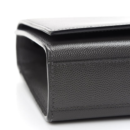 Saint Laurent Grain De Poudre Medium Classic Monogram Kate Satchel Coal 6 of 7