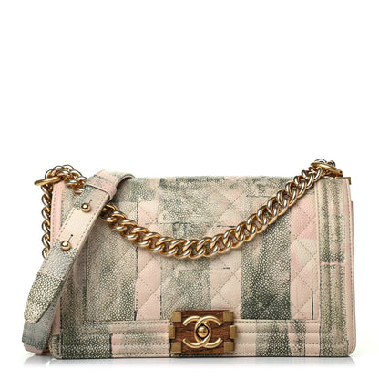 Chanel Painted Caviar Quilted Medium Boy In Cuba Flap Khaki 1 of 4