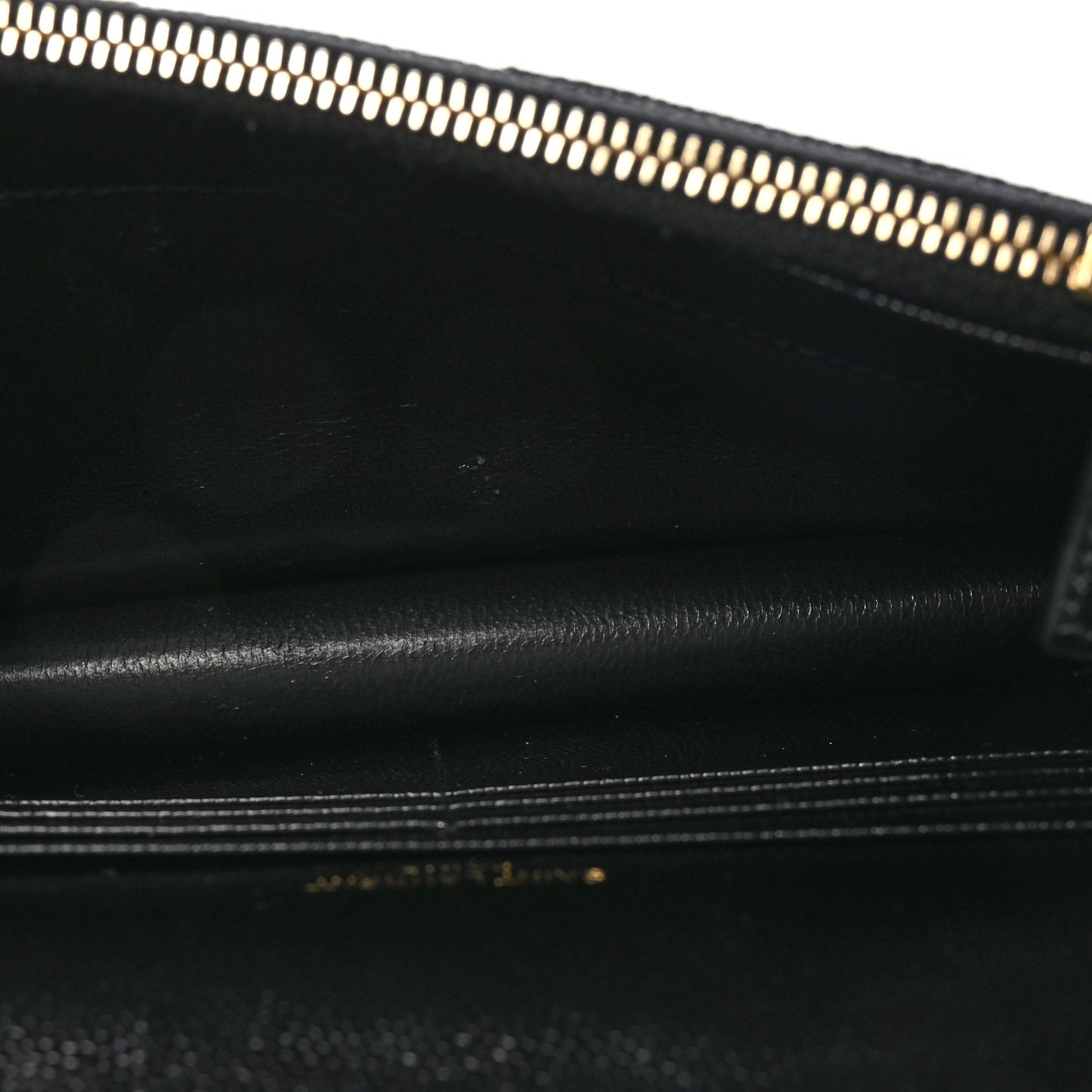 Grain De Poudre Matelasse Chevron Monogram Envelope Chain Wallet Black