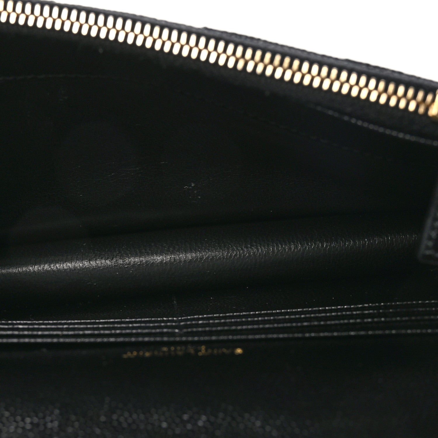 Saint Laurent Grain De Poudre Matelasse Chevron Monogram Envelope Chain Wallet Black 5 of 9