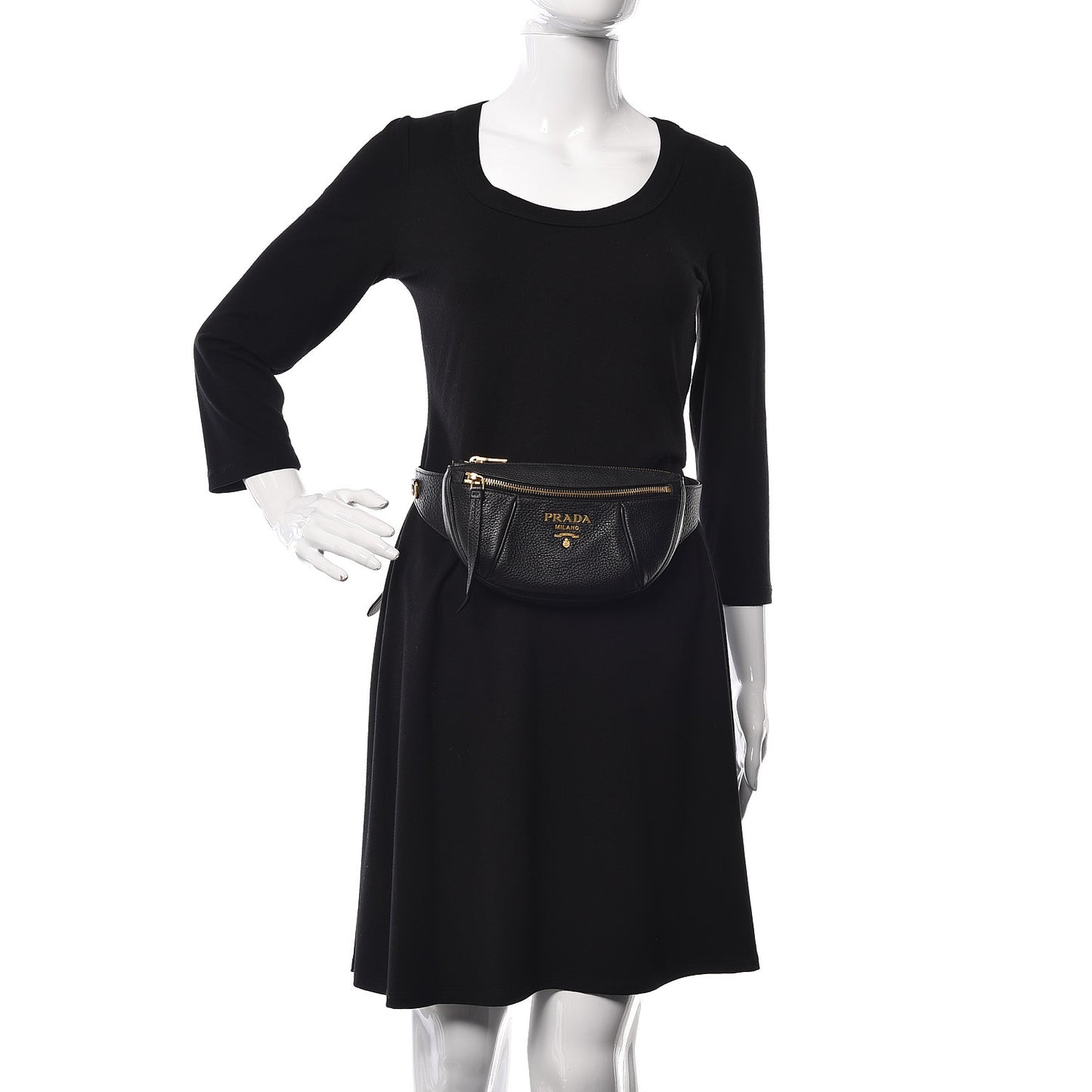Vitello Daino Small Belt Bag Black