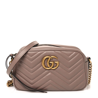 Gucci Calfskin Matelasse Small GG Marmont Chain Shoulder Bag Porcelain Rose 1 of 11