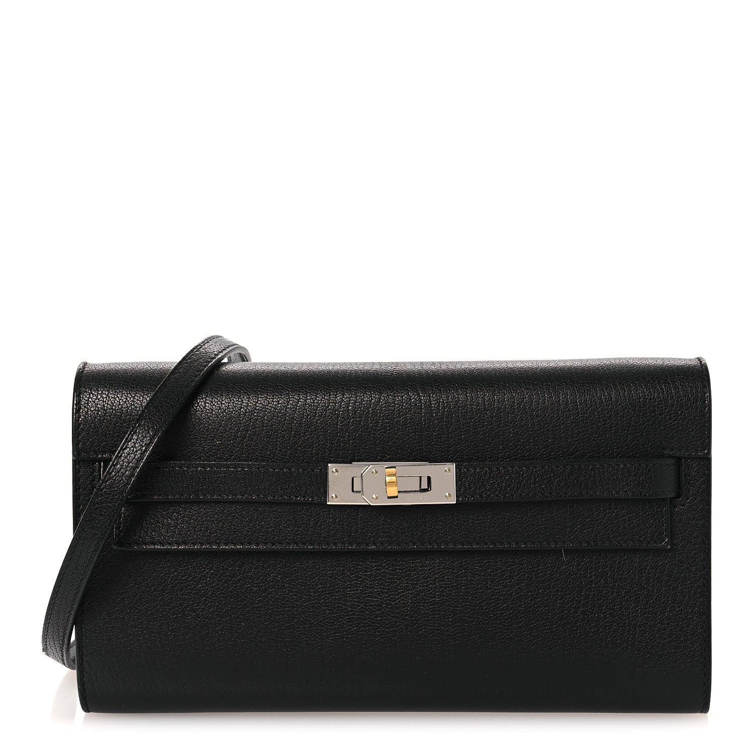 Hermes Chevre Chamkila Kelly Wallet To Go Black 1 of 11