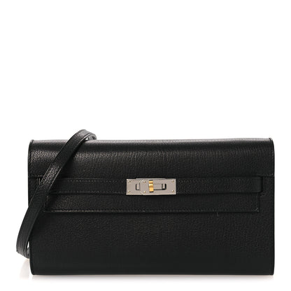 Hermes Chevre Chamkila Kelly Wallet To Go Black 1 of 11