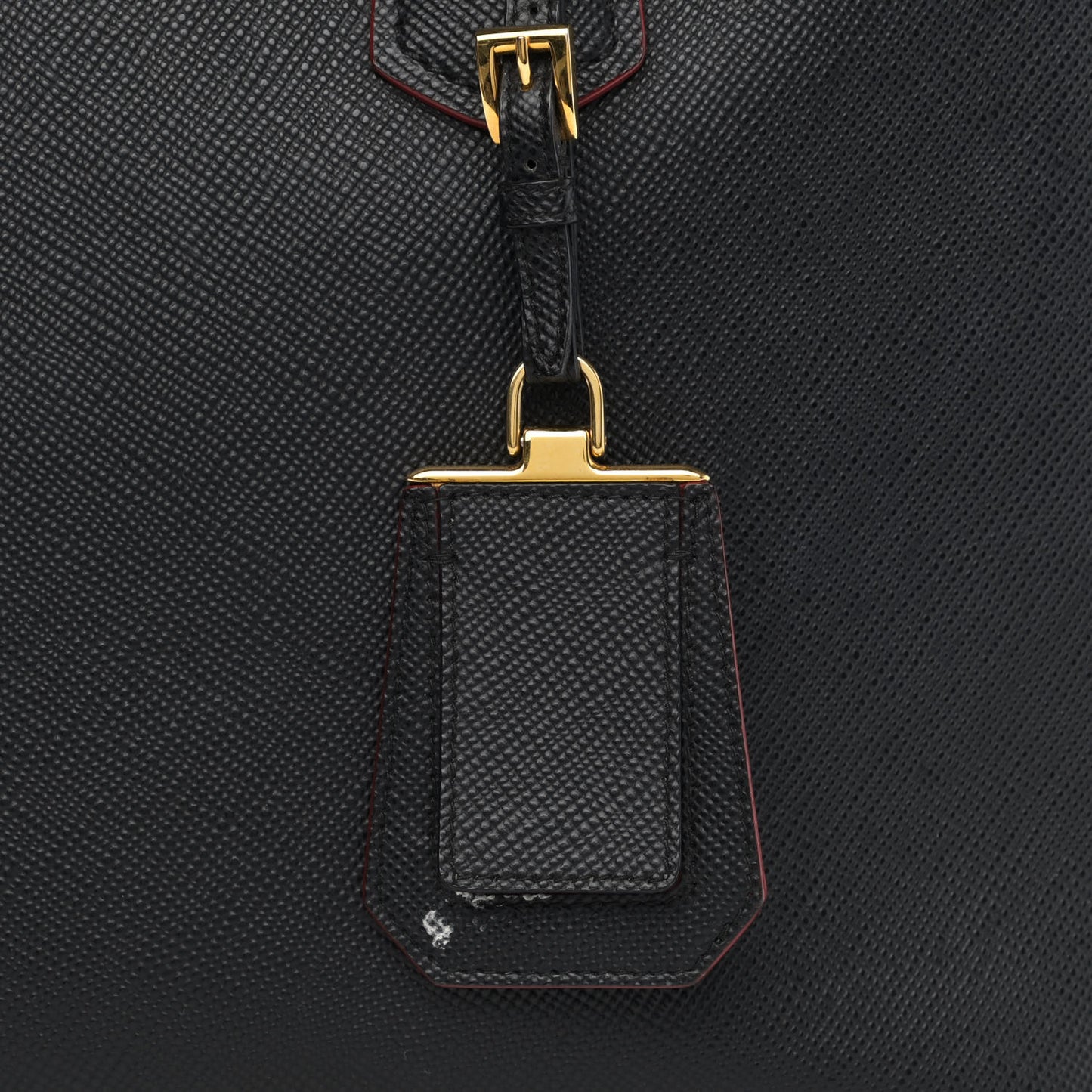 Saffiano Cuir Medium Double Bag Black Fuoco