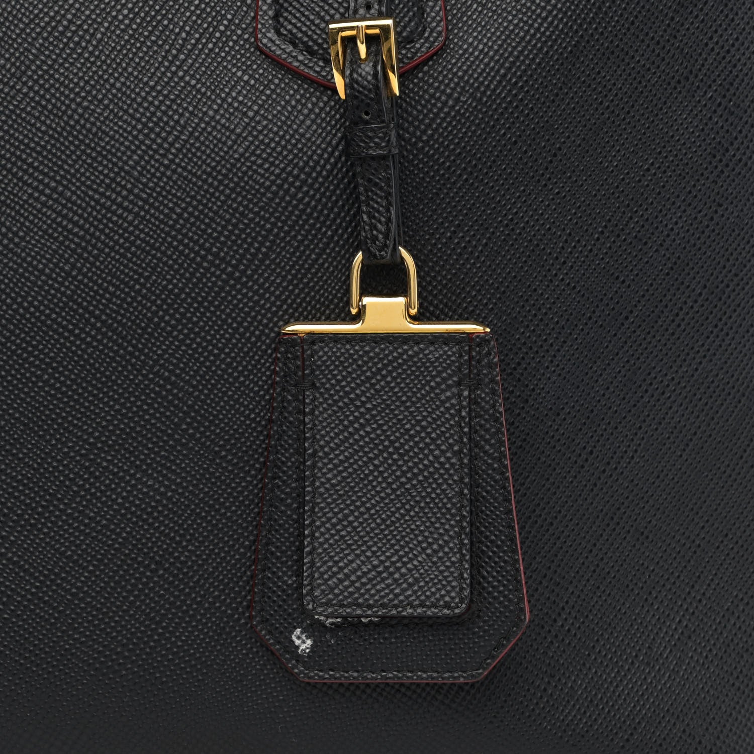 Prada Saffiano Cuir Medium Double Bag Black Fuoco 10 of 15