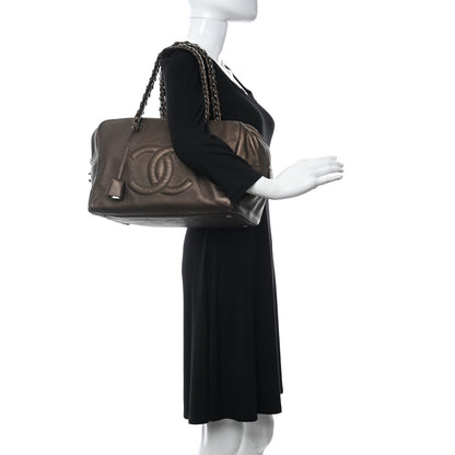 Chanel Metallic Deerskin Large Luxe Ligne Bowler Bronze 2 of 10