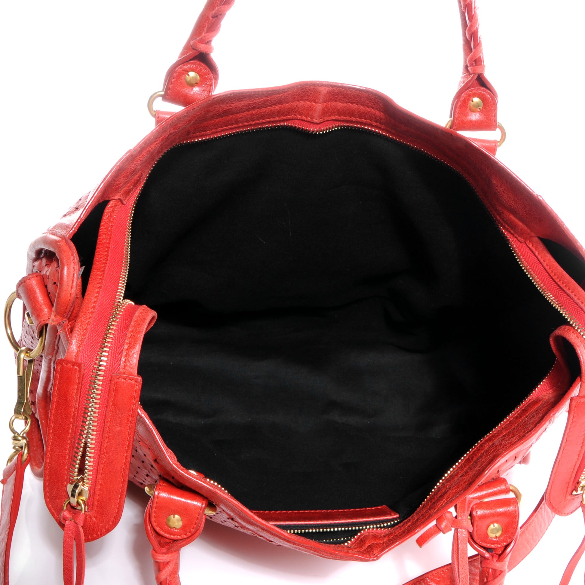 Balenciaga Agneau Cross Perforated City Ruby Red 24 of 38