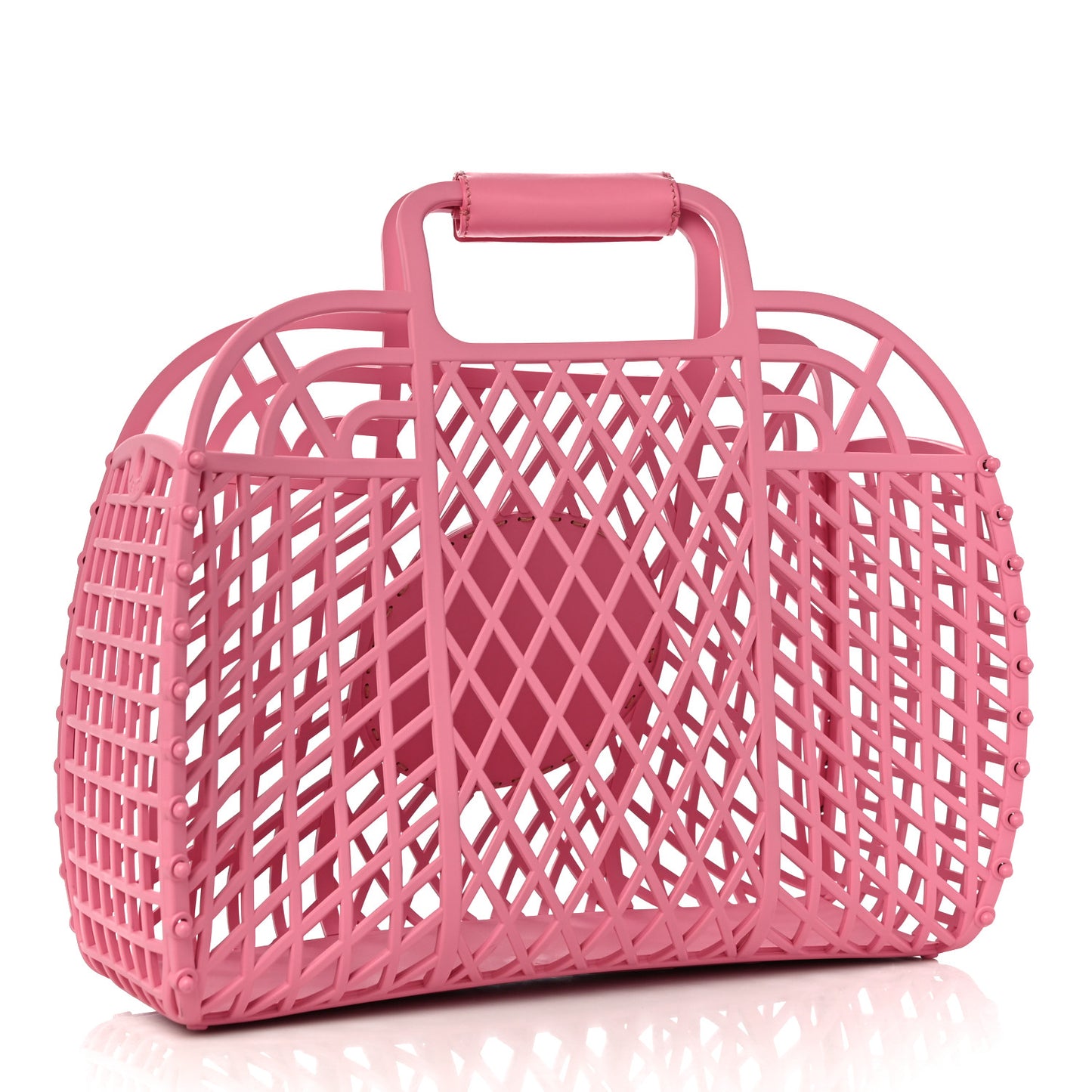 Recycled Plastic Vitello Liberty Matte Small Fendi Basket Rosa
