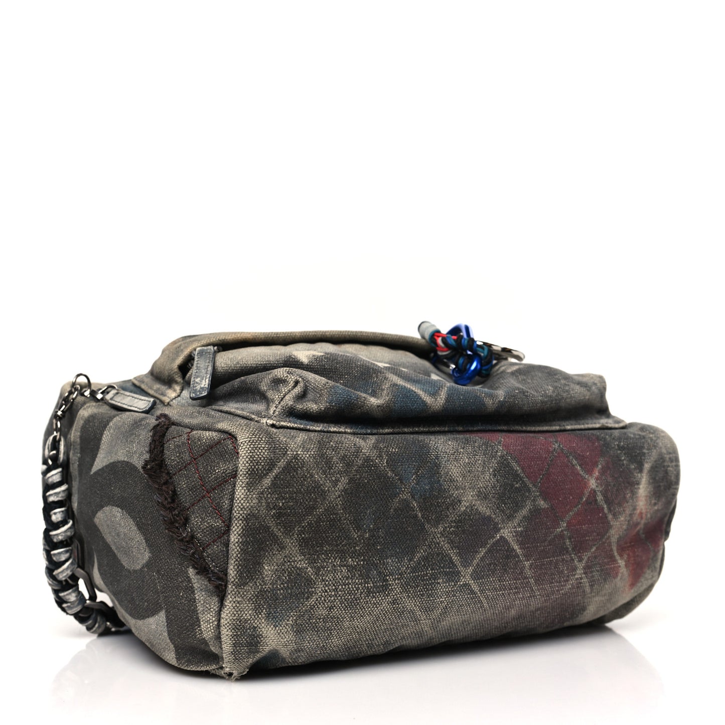 Graffiti Printed Canvas Medium Backpack Black