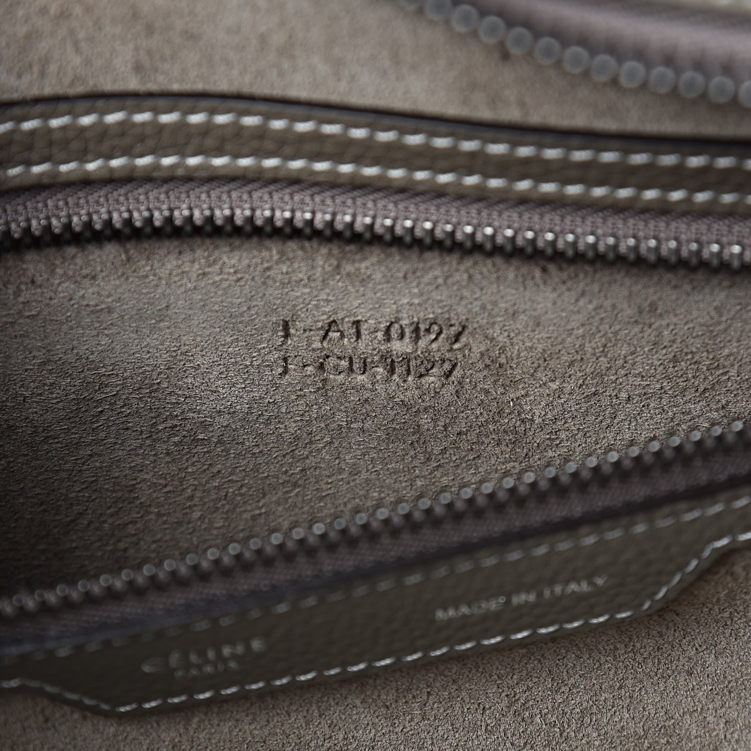 Celine Drummed Calfskin Mini Luggage Souris 7 of 11