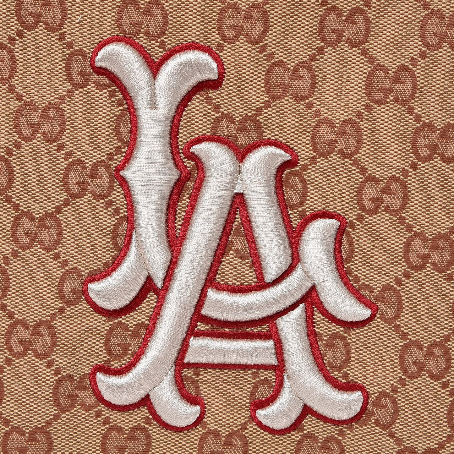 X MLB GG Monogram LA Dodgers Large Backpack Beige Ruggine Ivory