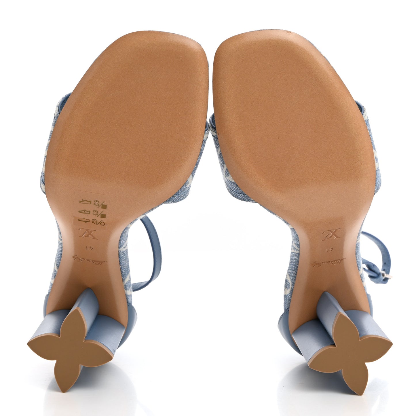 Monogram Denim Silhouette Sandals 41 Blue