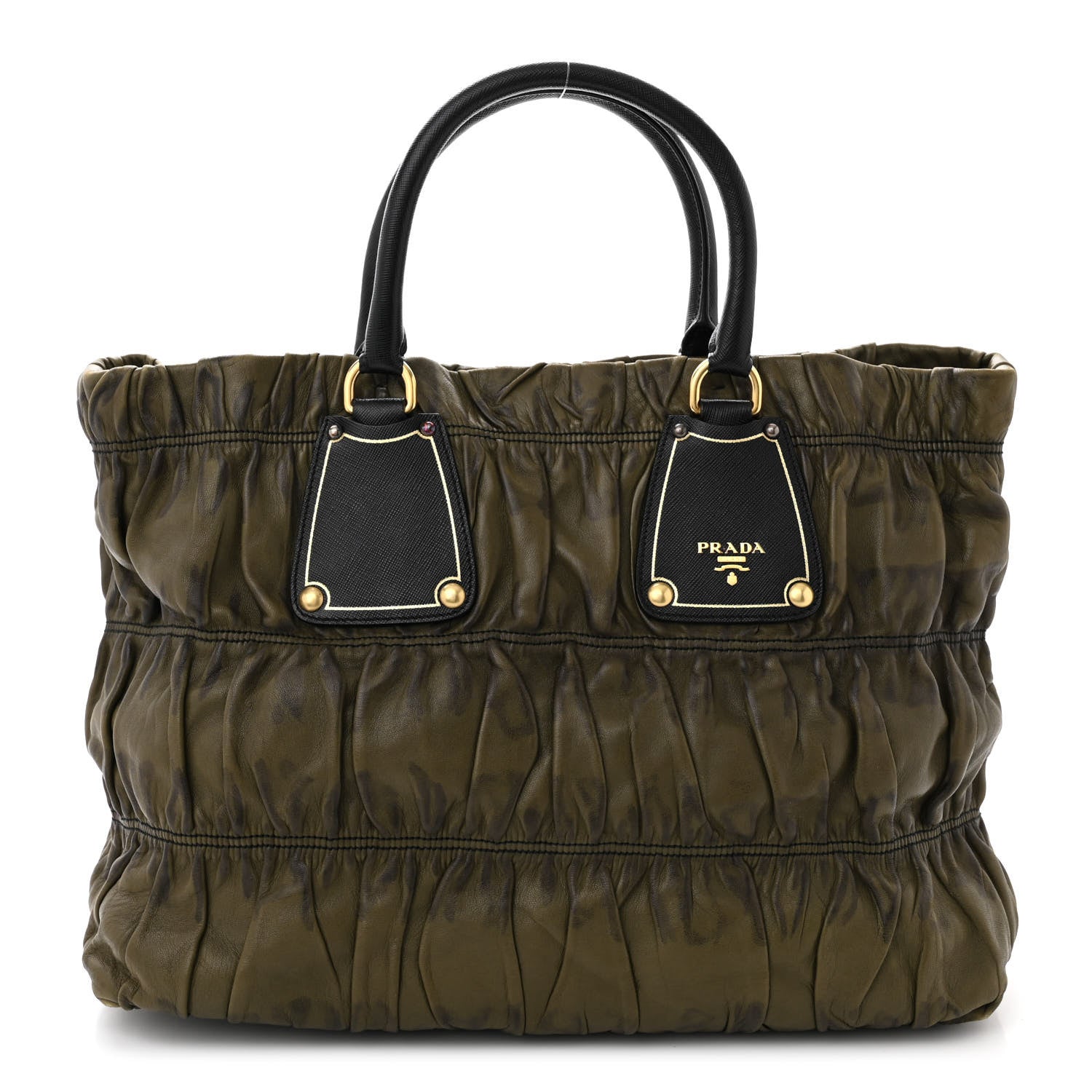 Prada Nappa Gaufre Tote Green 1 of 9