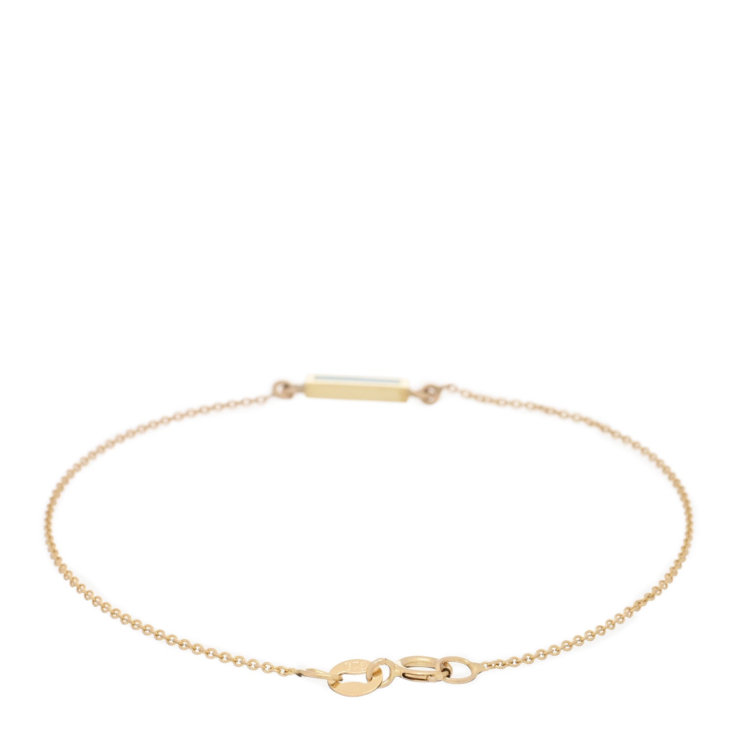 Jennifer Meyer 18K Yellow Gold Turquoise Inlay Bar Bracelet 2 of 3