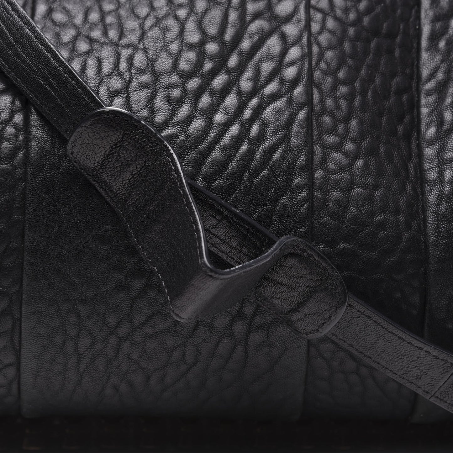 Pebbled Lambskin Rocco Black Rose Gold Hardware