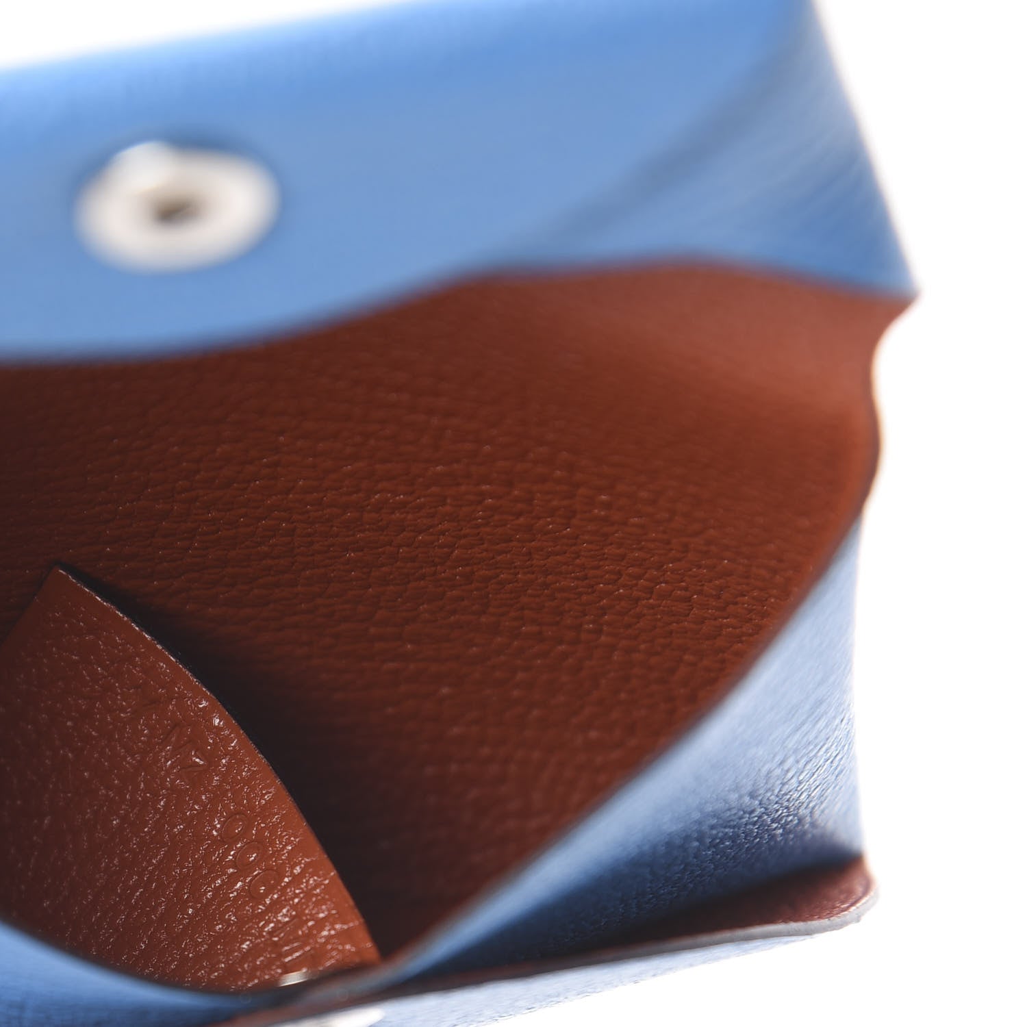 Hermes Chevre Mysore Bastia Verso Coin Purse Bleu Frida Cuivre 5 of 5