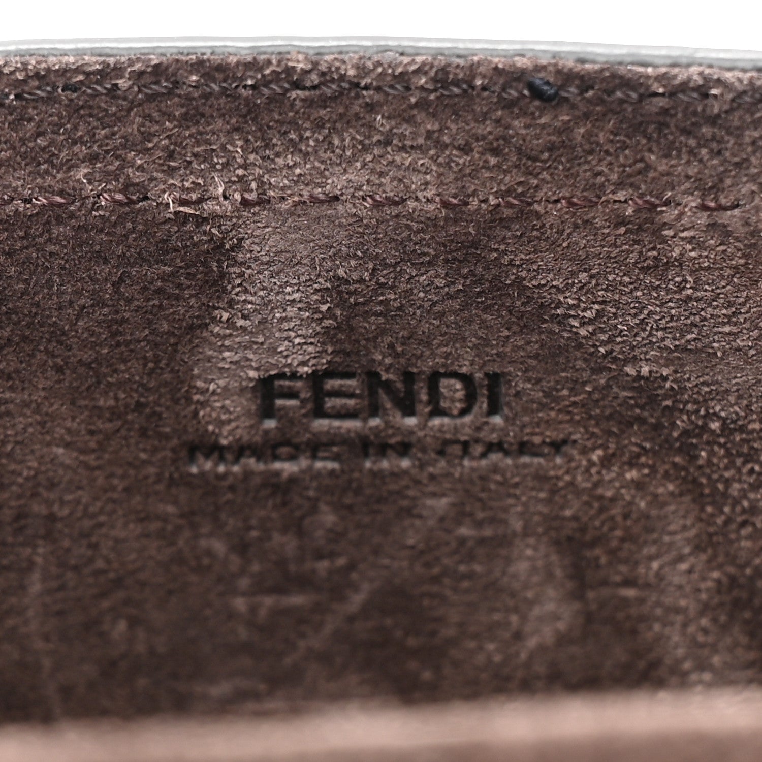 Fendi Recycled Fabric Jacquard Vitello King FF 1974 Baguette Soft Trunk Phone Pouch Tobacco Moro Notte 6 of 12