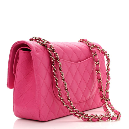 Chanel Caviar Quilted Medium Double Flap Dark Pink 3 of 11