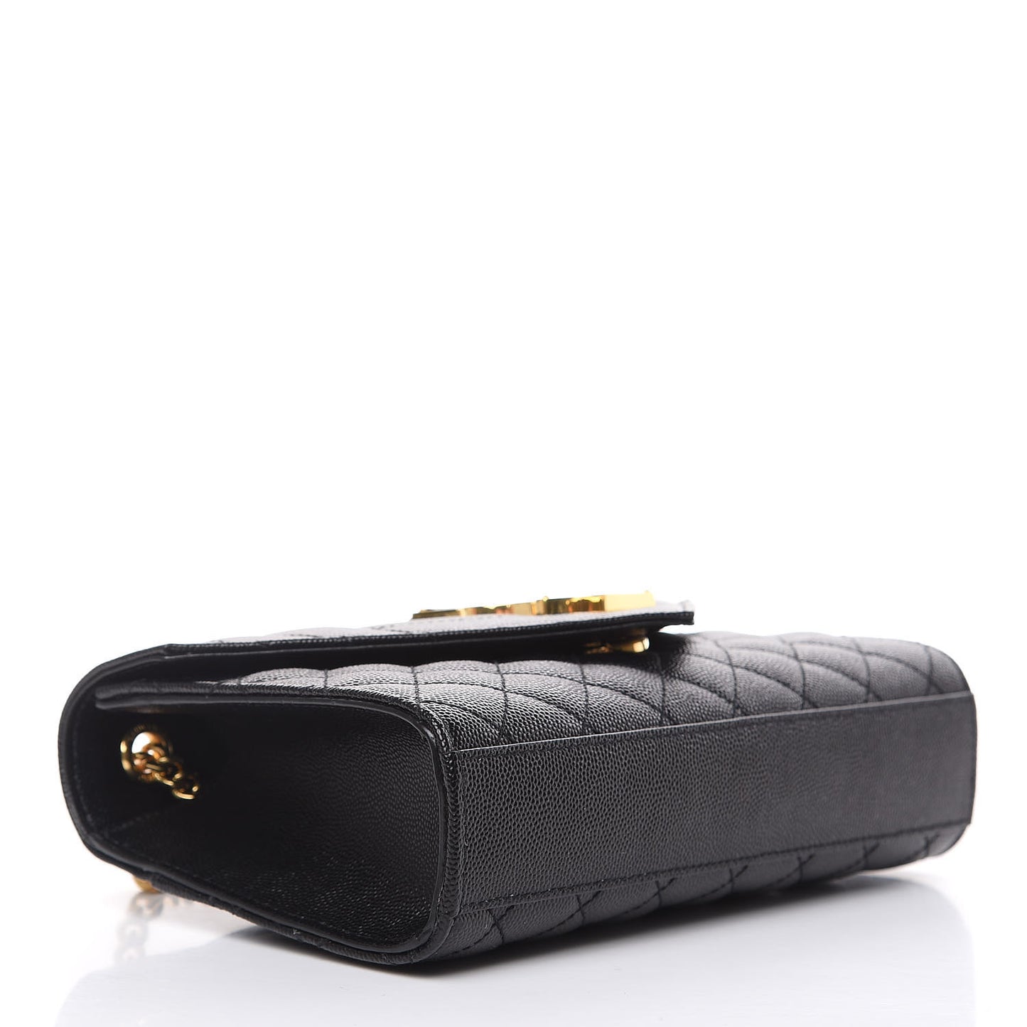 Grain De Poudre Textured Mixed Matelasse Triquilt Small Monogram Satchel Black