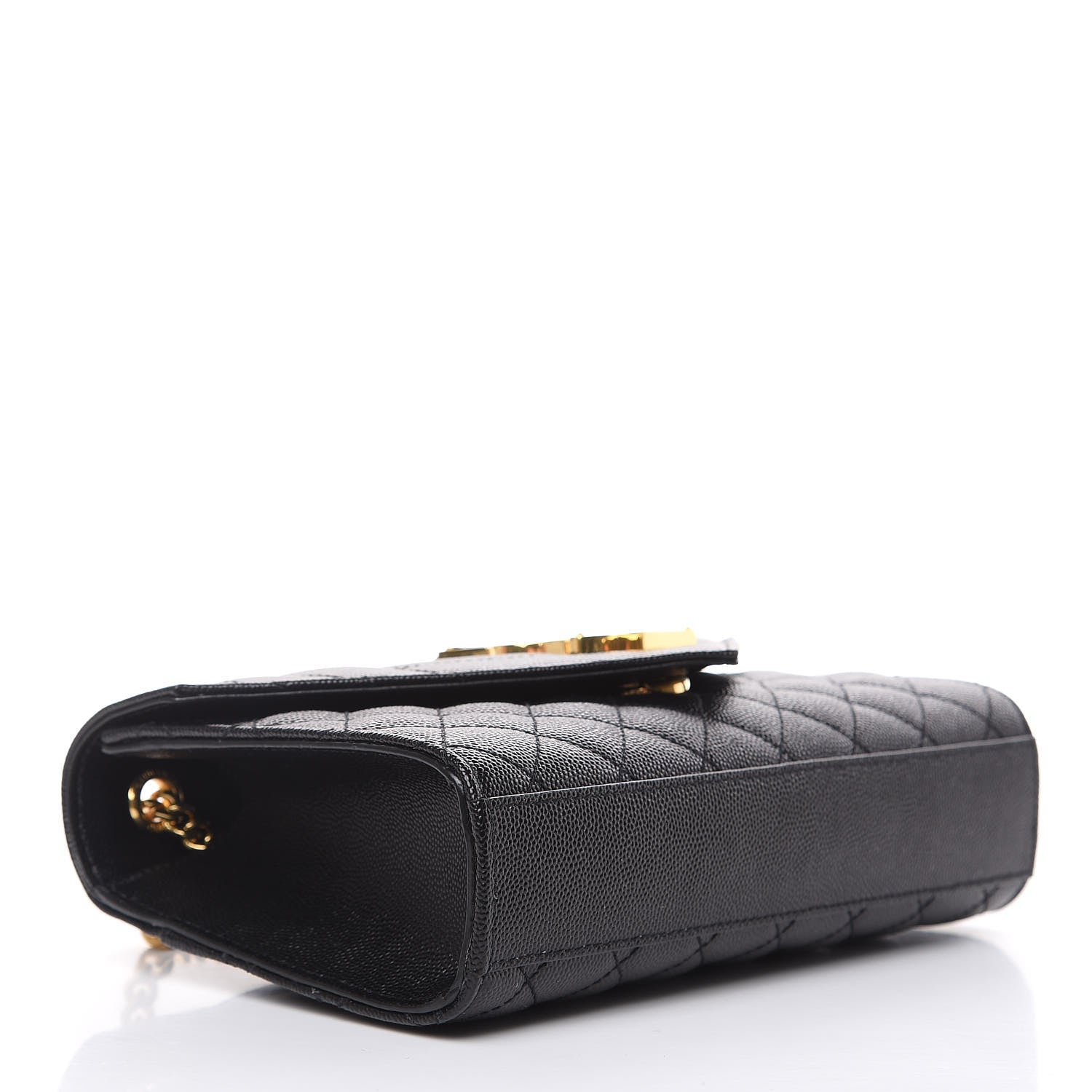 Saint Laurent Grain De Poudre Textured Mixed Matelasse Triquilt Small Monogram Satchel Black 4 of 9