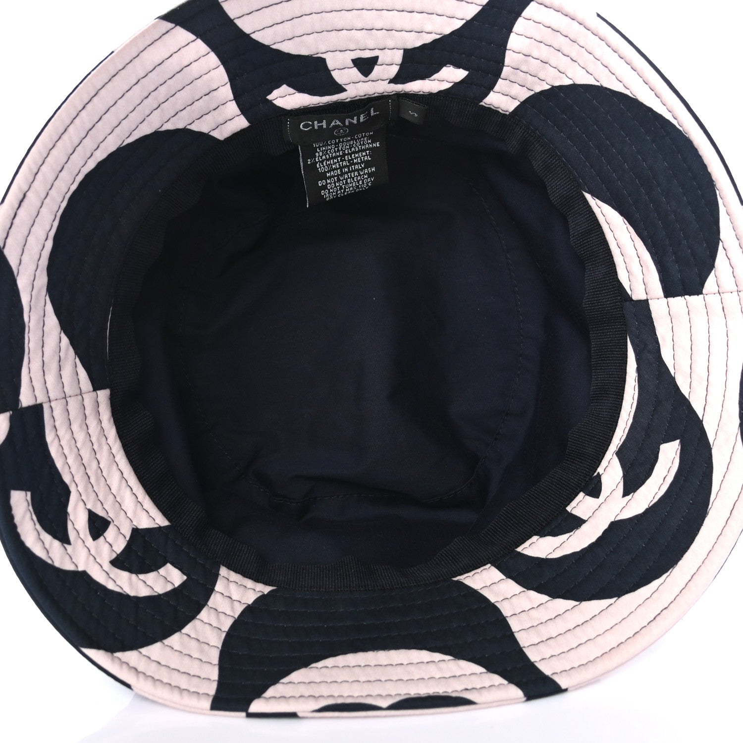 Chanel Cotton CC Bucket Hat S Navy Ivory 4 of 5