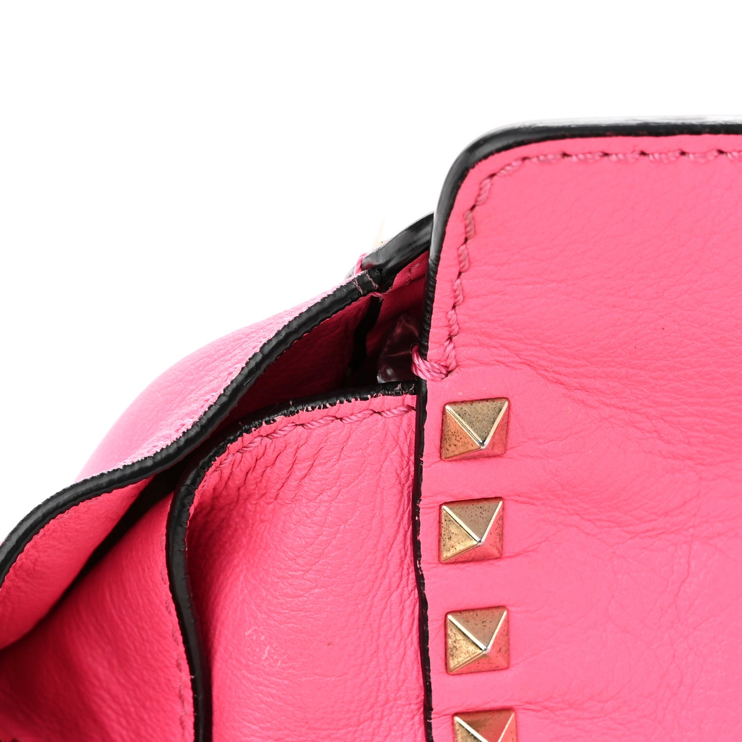 Vitello Medium Rockstud Tote Fuxia Fluo